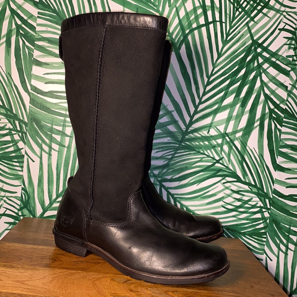 UGG 5594 Brookfield Black Leather Shearling Lined Boots Women’s 8